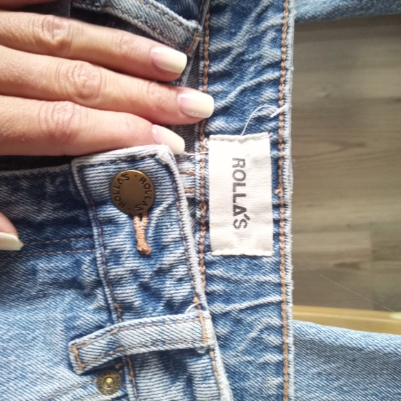 ROLLA'S Light Blue Straight Leg Jeans - Picture 2 of 6